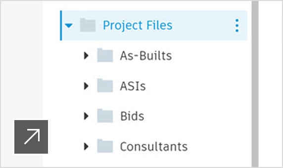 A project files folder showing how to organize project data and manage permissions
