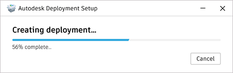 Image showing the Creating deployment progress bar from Autodesk Account