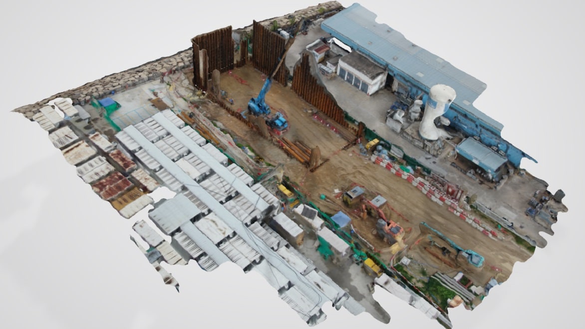 Visualisation du site de construction AMC créé avec des données capturées à partir de photographies