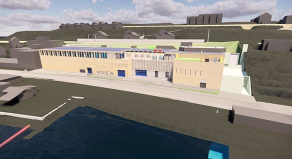 Modelo de la nueva planta de tratamiento de aguas residuales de Zimmerberg