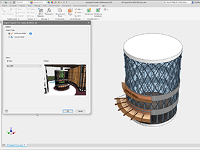 Miniatura przedstawiająca tworzenie odniesienia do modelu programu Revit w modelu CAD 3D