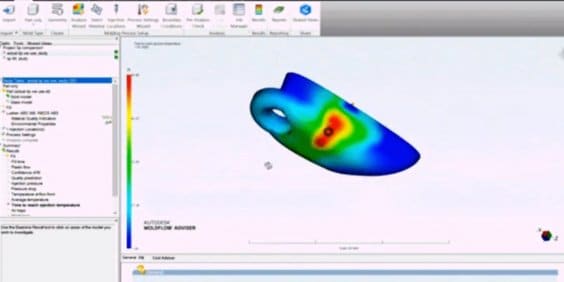 Image of bionic finger by Limbitless solutions showing Moldflow Adviser simulation