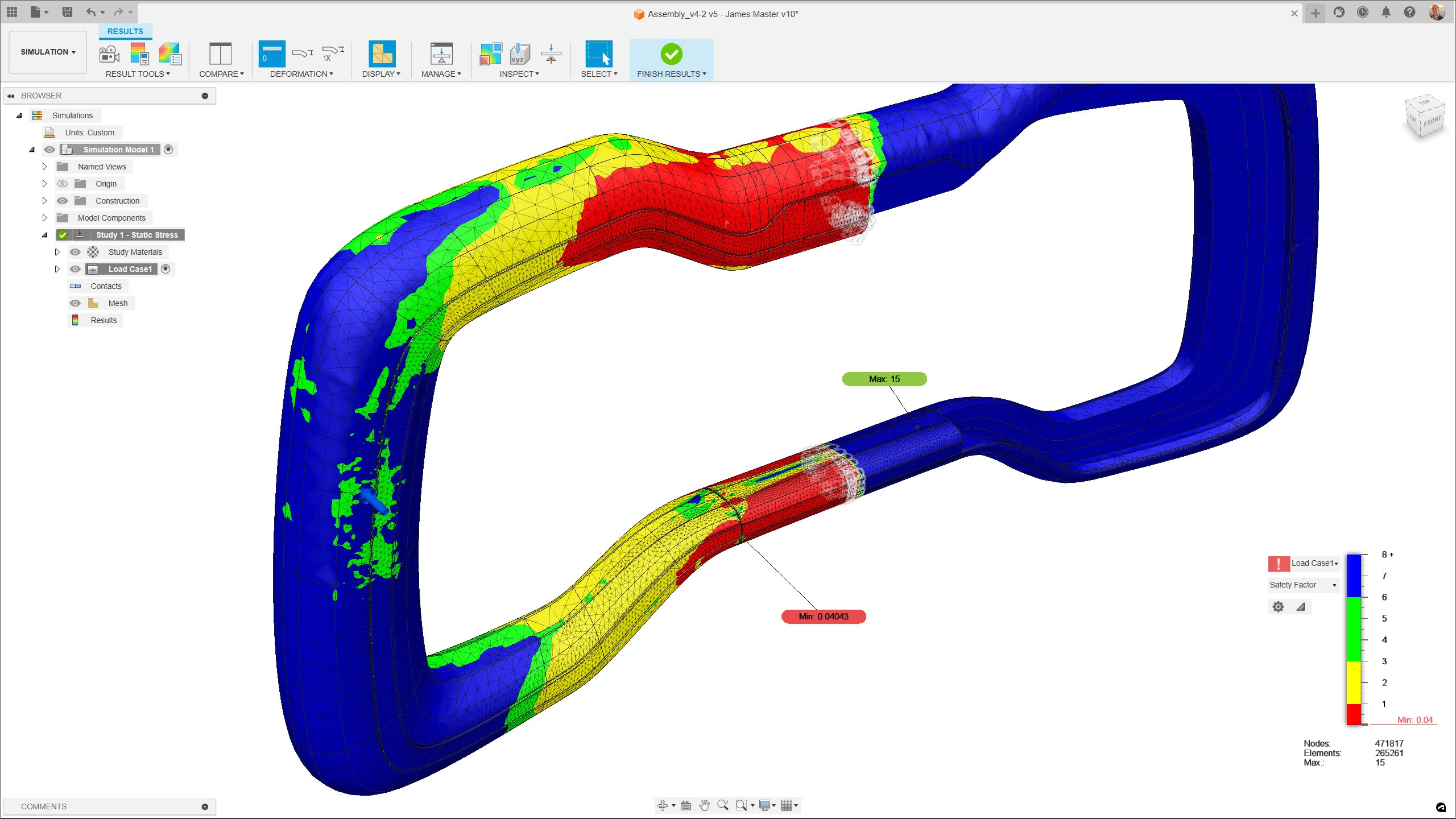 Simulation analysis in Autodesk Fusion