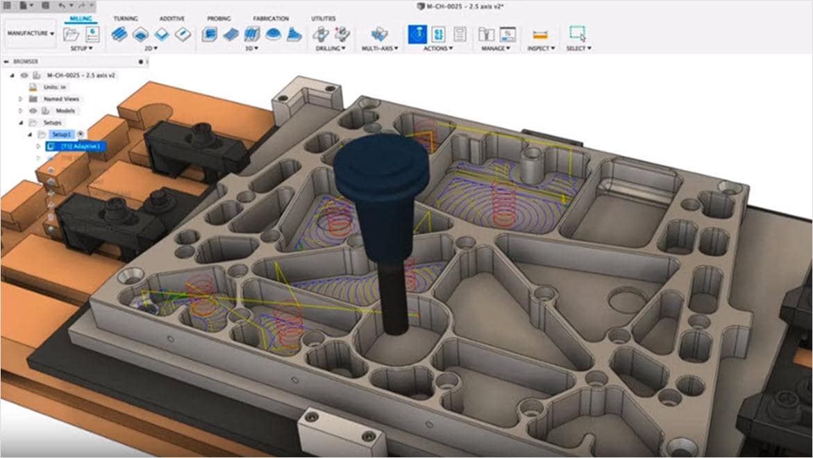 Adaptive clearing for high-efficiency roughing in Autodesk Fusion