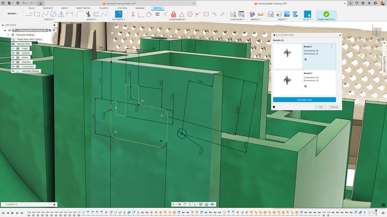 Sketch AutoConstrain in Autodesk Fusion