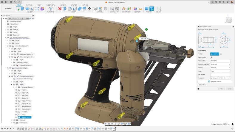 Autodesk Fusion 中的紧固件更换