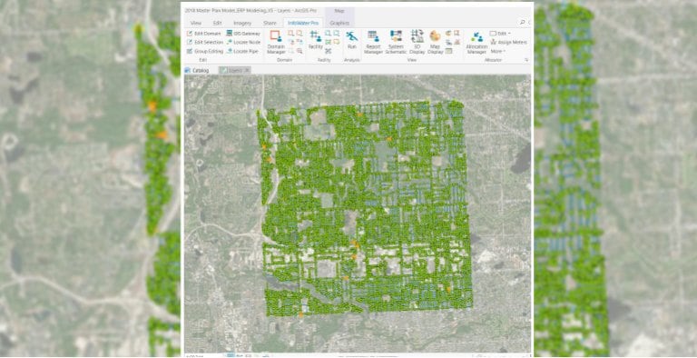 Digital hydraulic model for water distribution with InfoWater Pro