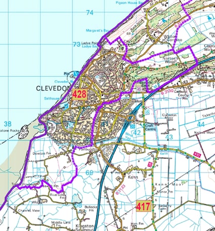 Map of Clevedon's water supply zone