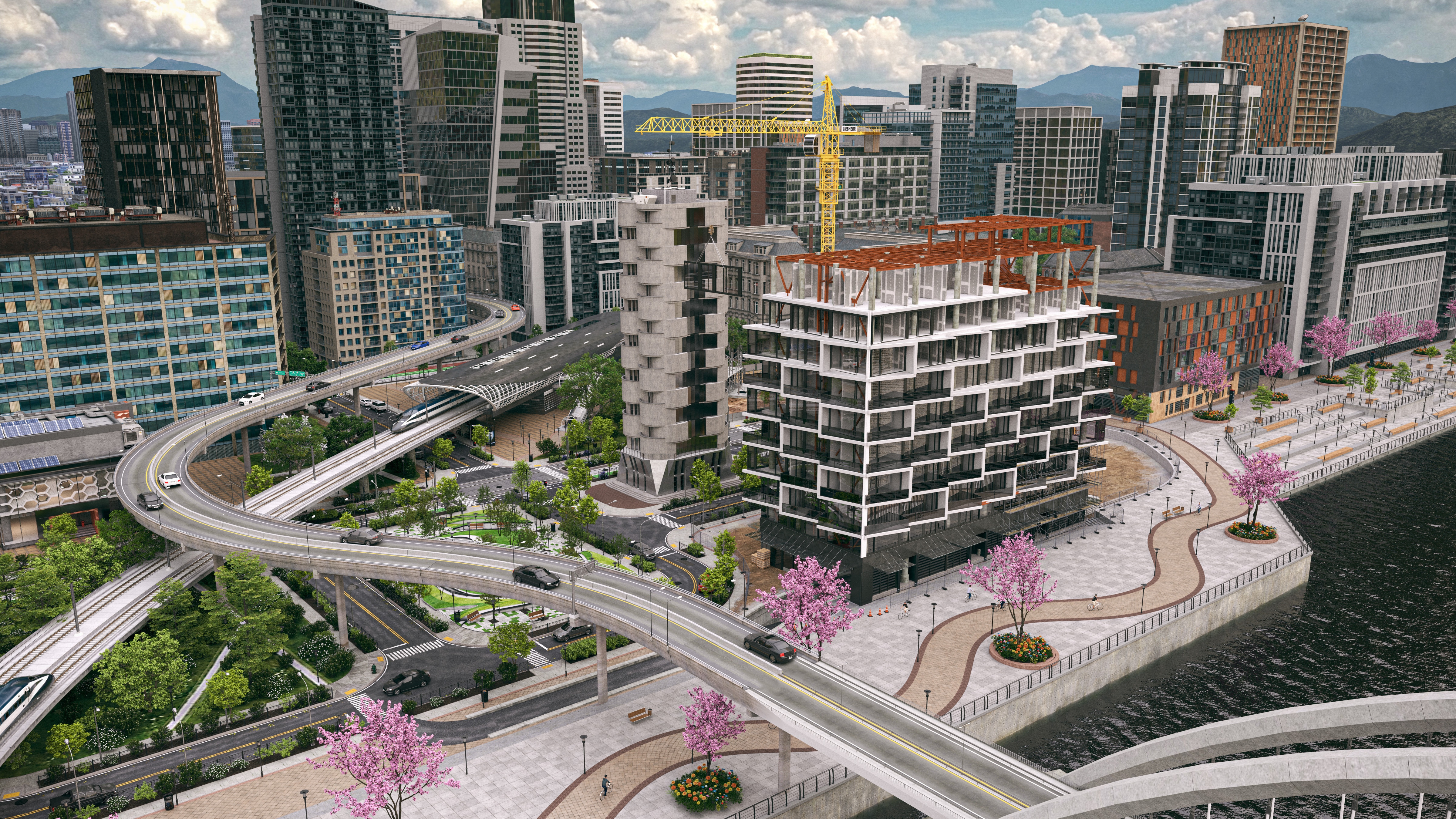 BIM/CIM Revit 2024 の新機能で作成した建造物の画像イメージ