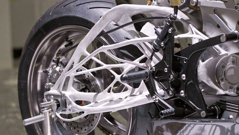 A lightweight component on a motorbike