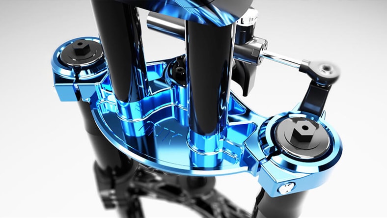 3D-Animation eines Motorrad-Bauteils