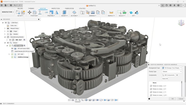 Autodesk Fusion orient parts and pack parts