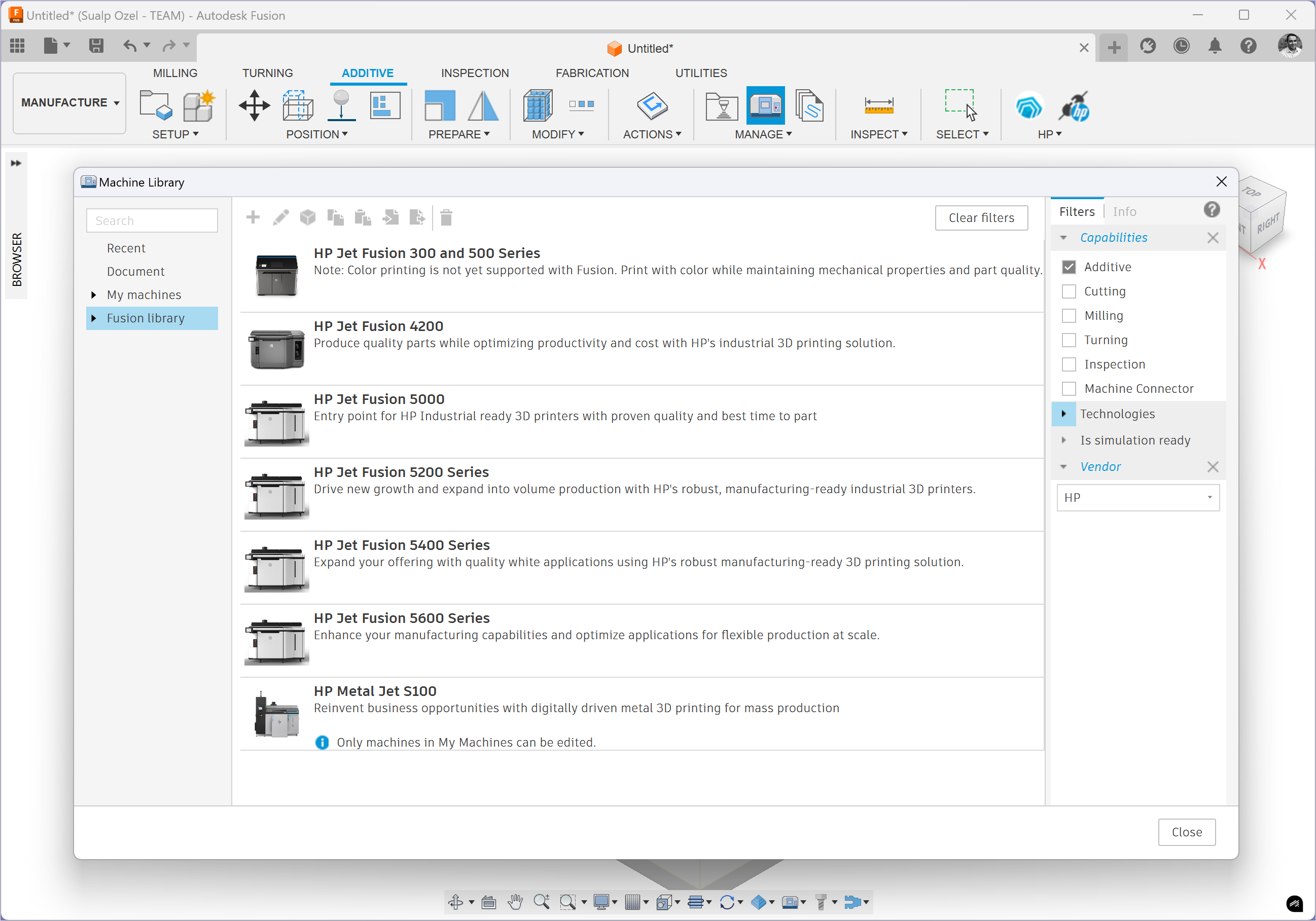 Autodesk Fusion 3d printer connection