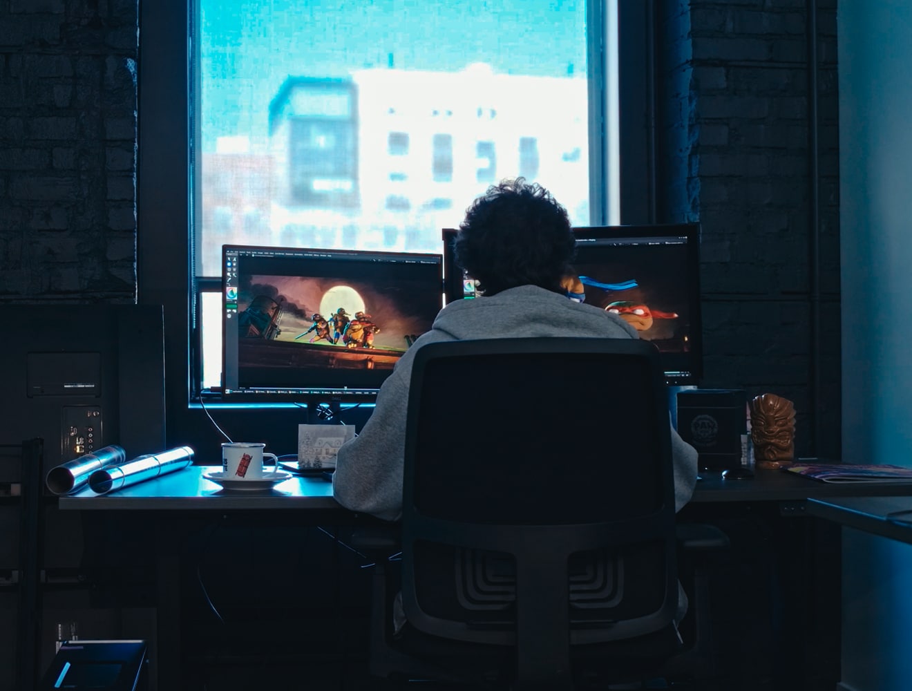 Artist working on "Teenage Mutant Ninja Turtles"