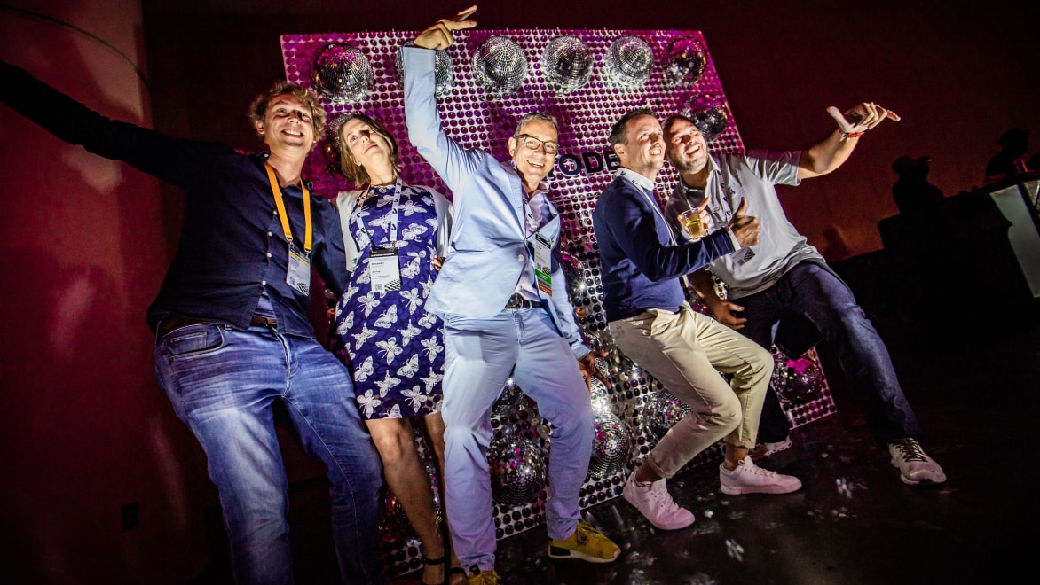 group of people celebrating