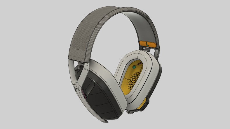 3D model in Fusion of rendered headphones