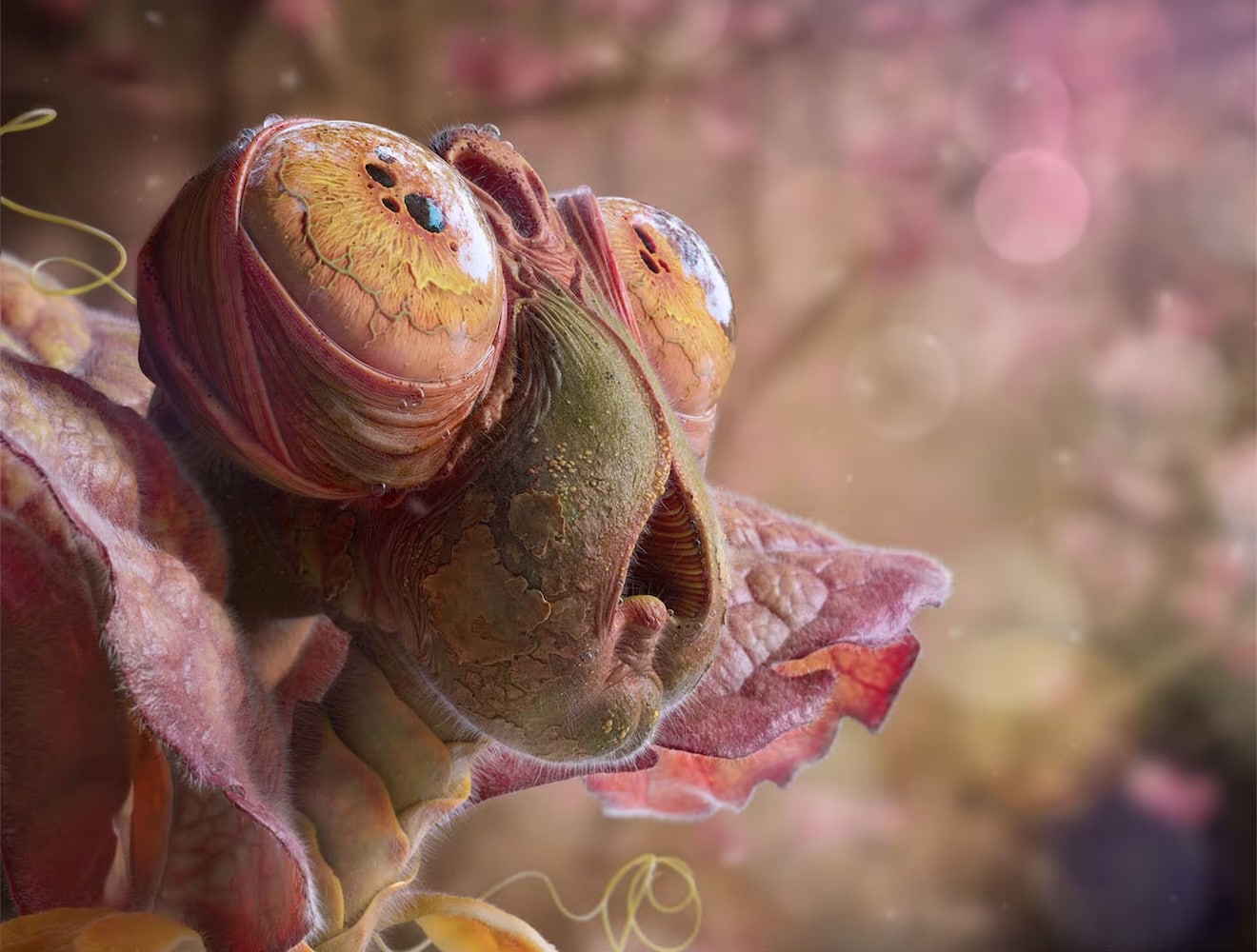 A bug-like fantasy character is rendered in fine detail.