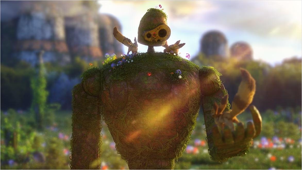 An otherworldly character is rendered in 3D.