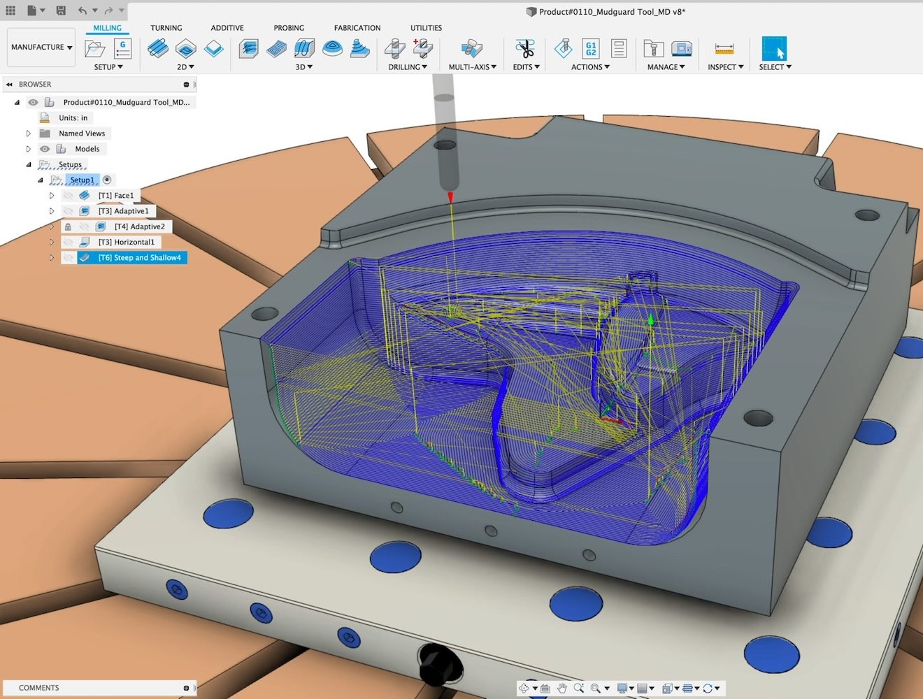 A screen capture of Fusion showing Steep and Shallow tools.