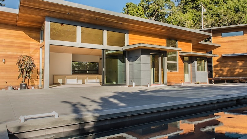 An example of a BamCore timber bamboo home in California.