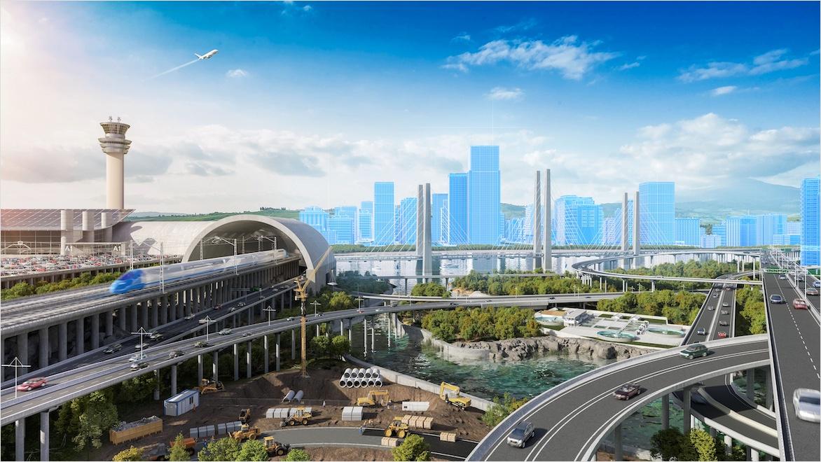 A composite image of a futuristic city skyline shows silhouettes of unbuilt structures.