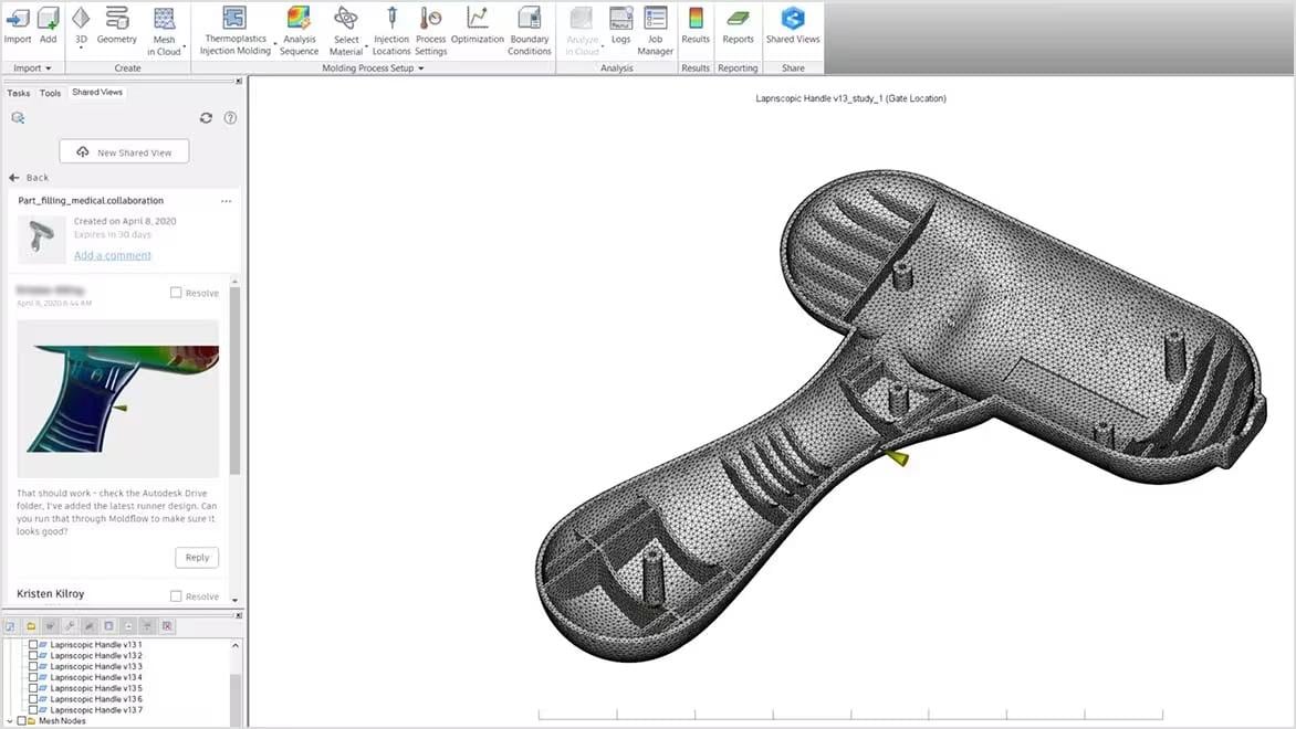 Plastic injection molding moldflow software collaboration