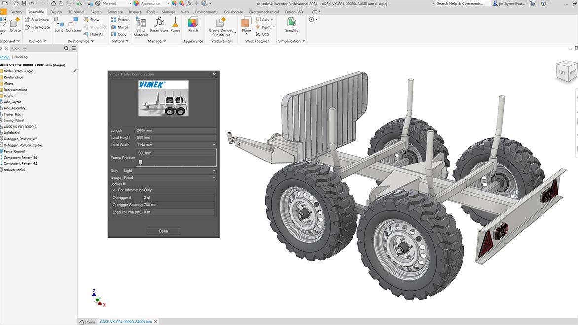 Screenshot of iLogic in Autodesk Inventor
