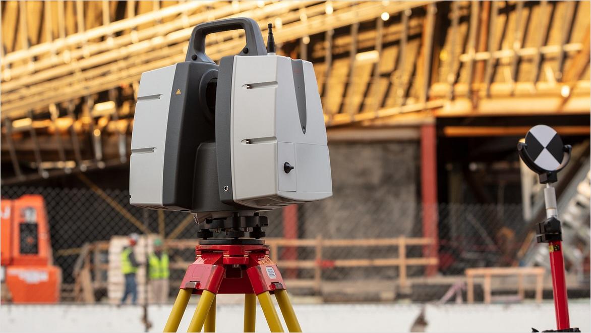 A 3D scanner on a construction site.