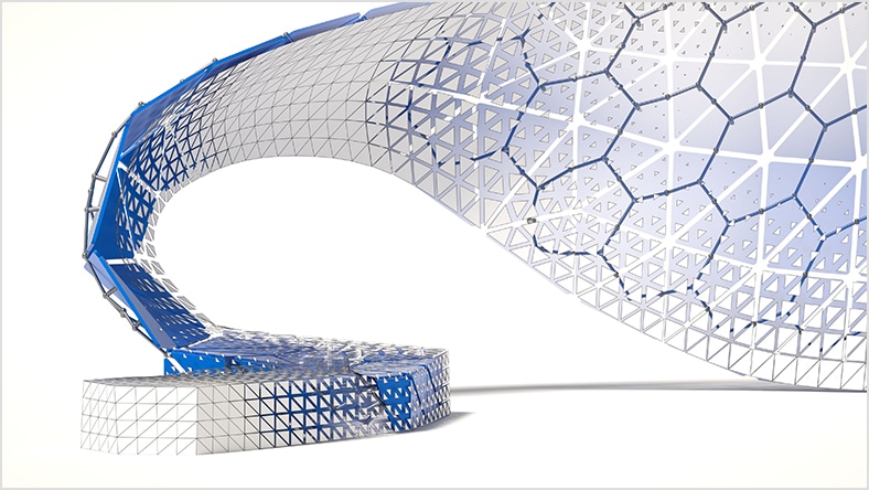 A building rendering is created using generative design.