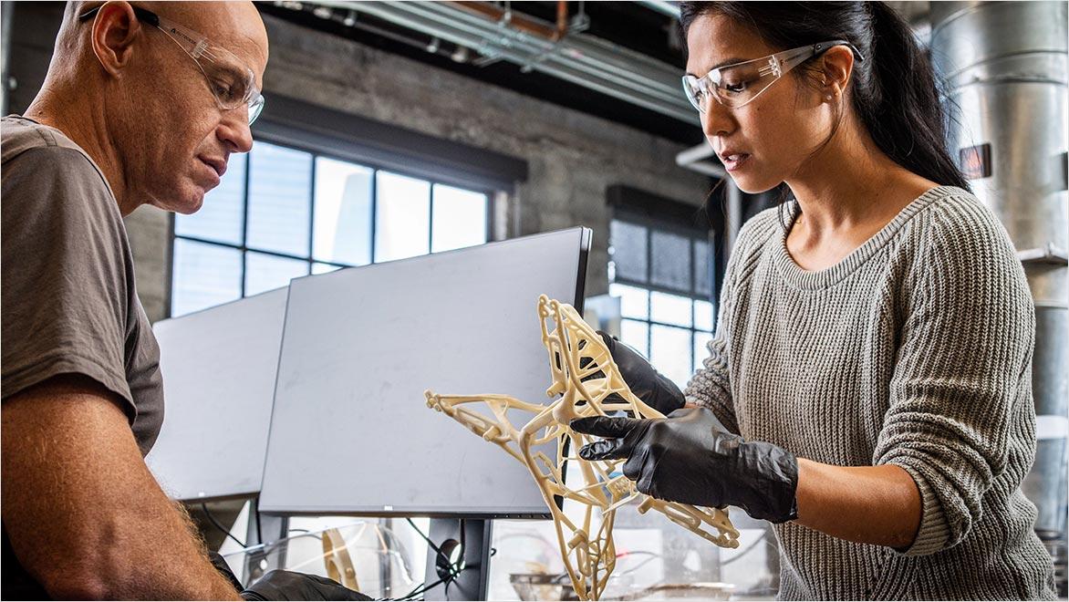 Working in the 3d print shop at the Autodesk San Francisco Technology Center.