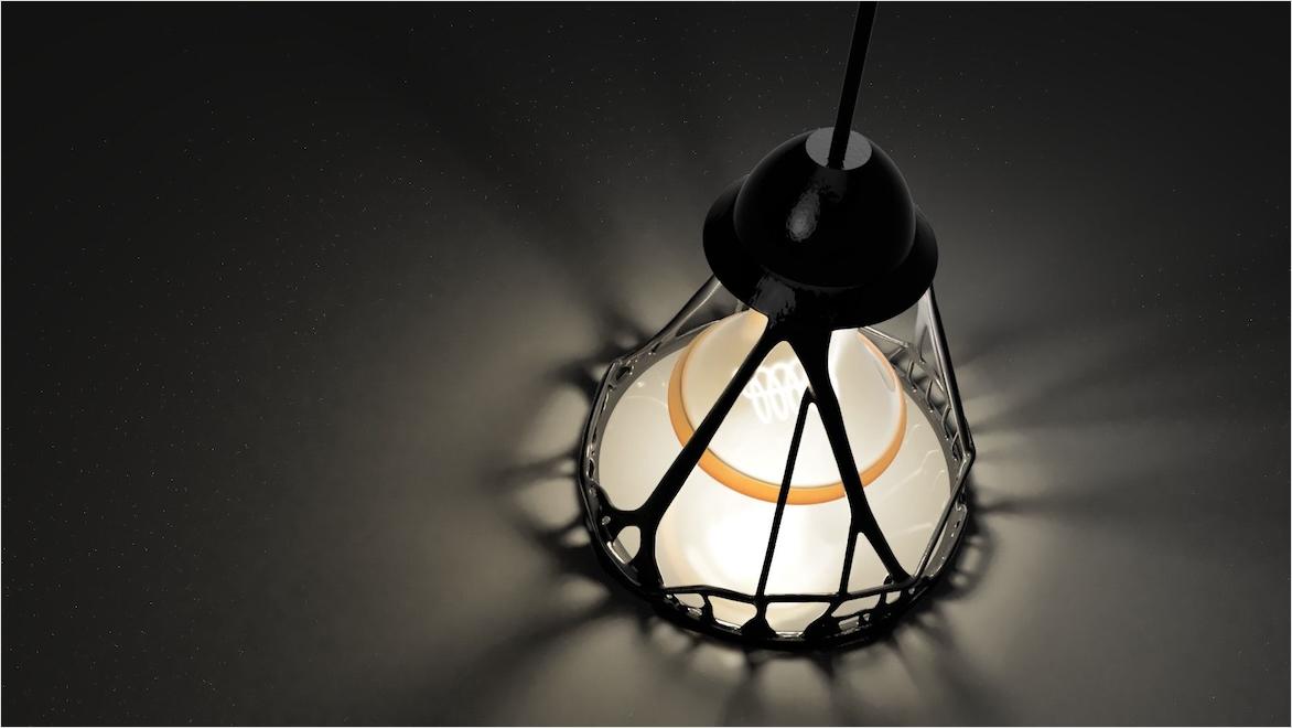 Designers used Autodesk Fusion, generative design, and additive manufacturing to create this lamp.