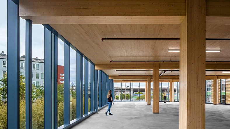 A view inside San Francisco's 1 De Haro shows timber finishes.
