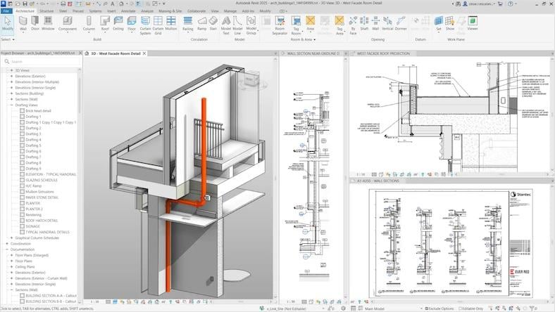 Room detail in Revit.