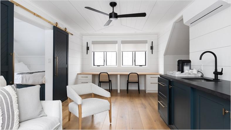 A lakeside cabin reimagined using AutoCAD Renovation mode.