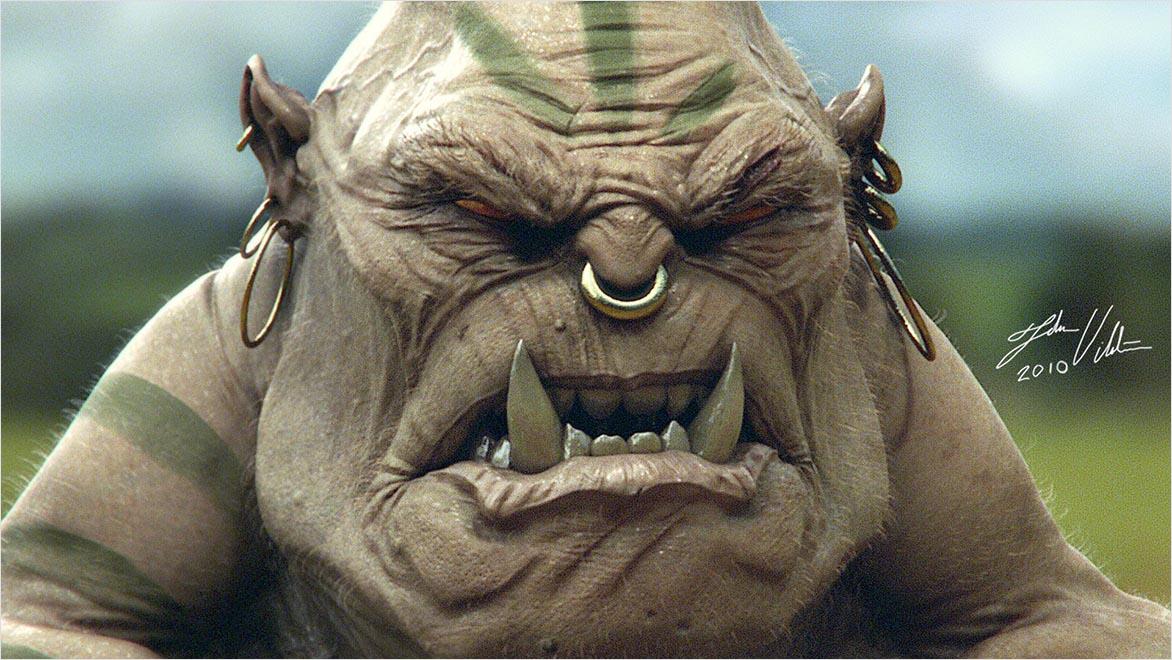 A rendering of an animated character illustrates wrinkles and loose skin.