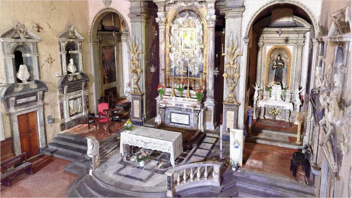 A 3D scan of the San Francesco alter in the 3,000-year-old medieval city of Volterra, Italy.