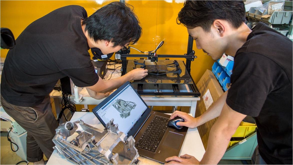 Engineers from Whill in Yokohama Japan use Fusion and a 3D printer to create a prototype of an electric wheelchair component.