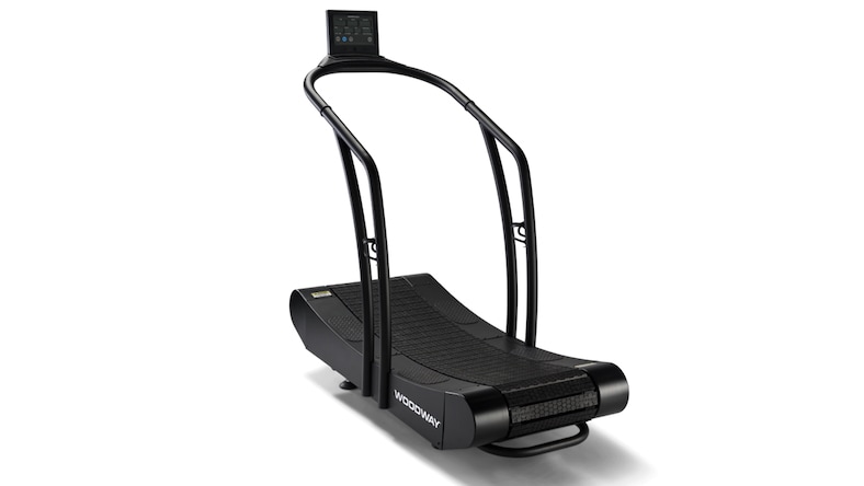 Woodway treadmill isolated on white.