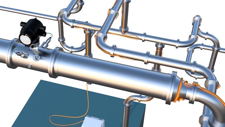 A 3D model of thermal engineering pipes.