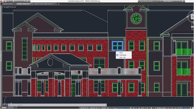 Architectural drawing of Legacy Reserve building in AutoCAD.