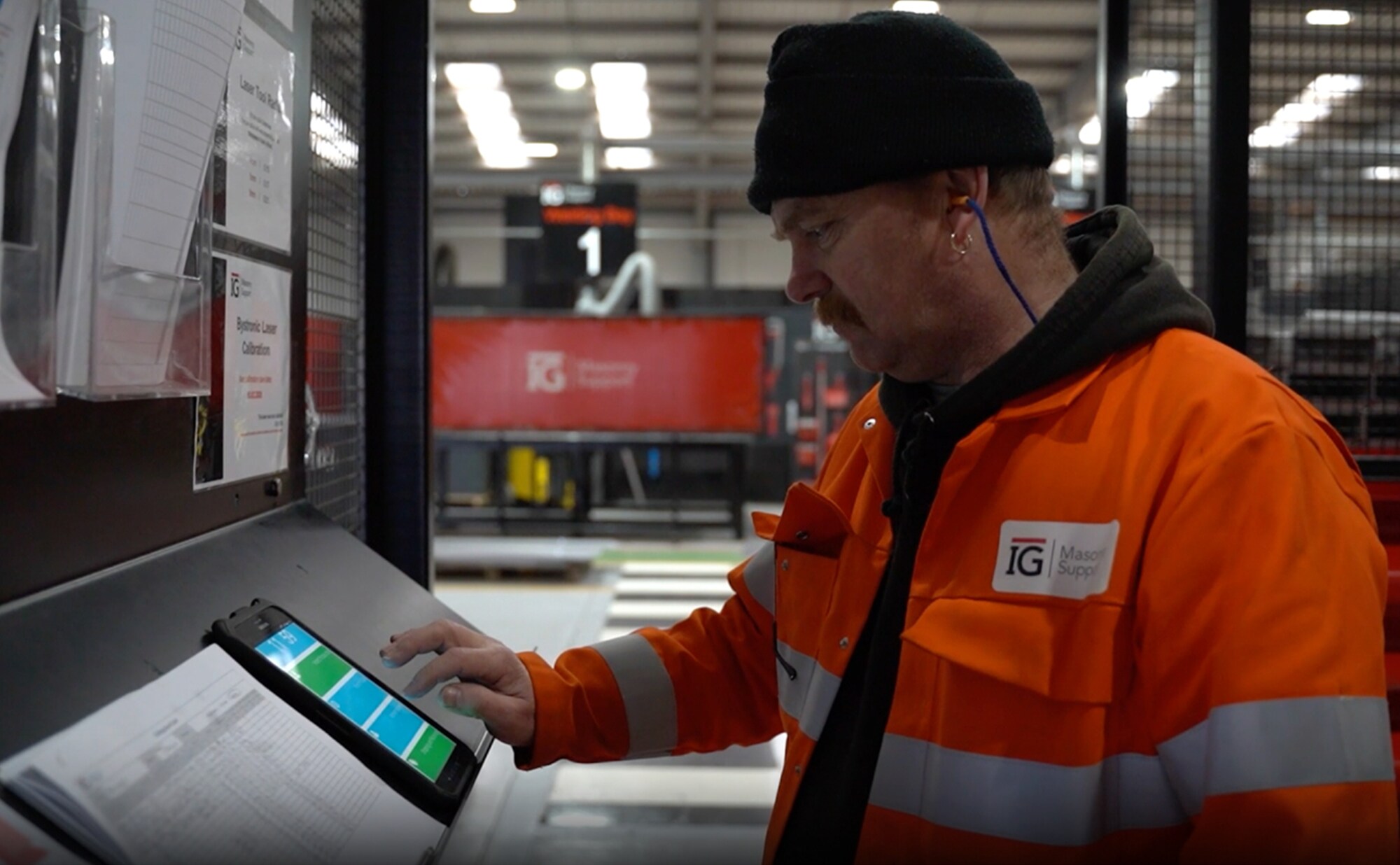 Tablet running the Prodsmart app