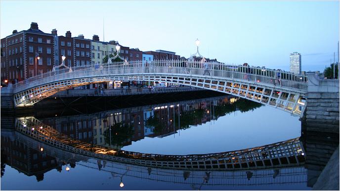 Pedestrian bridge across the Liffey River in Dublin, Ireland