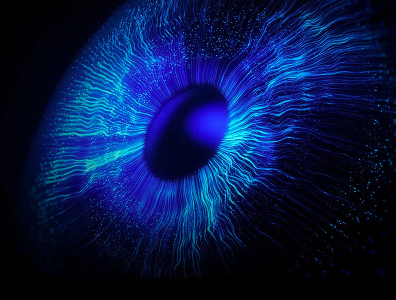 Abstract illustration of blue lines representing artificial intelligence