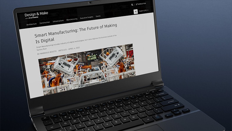 Article displayed on laptop