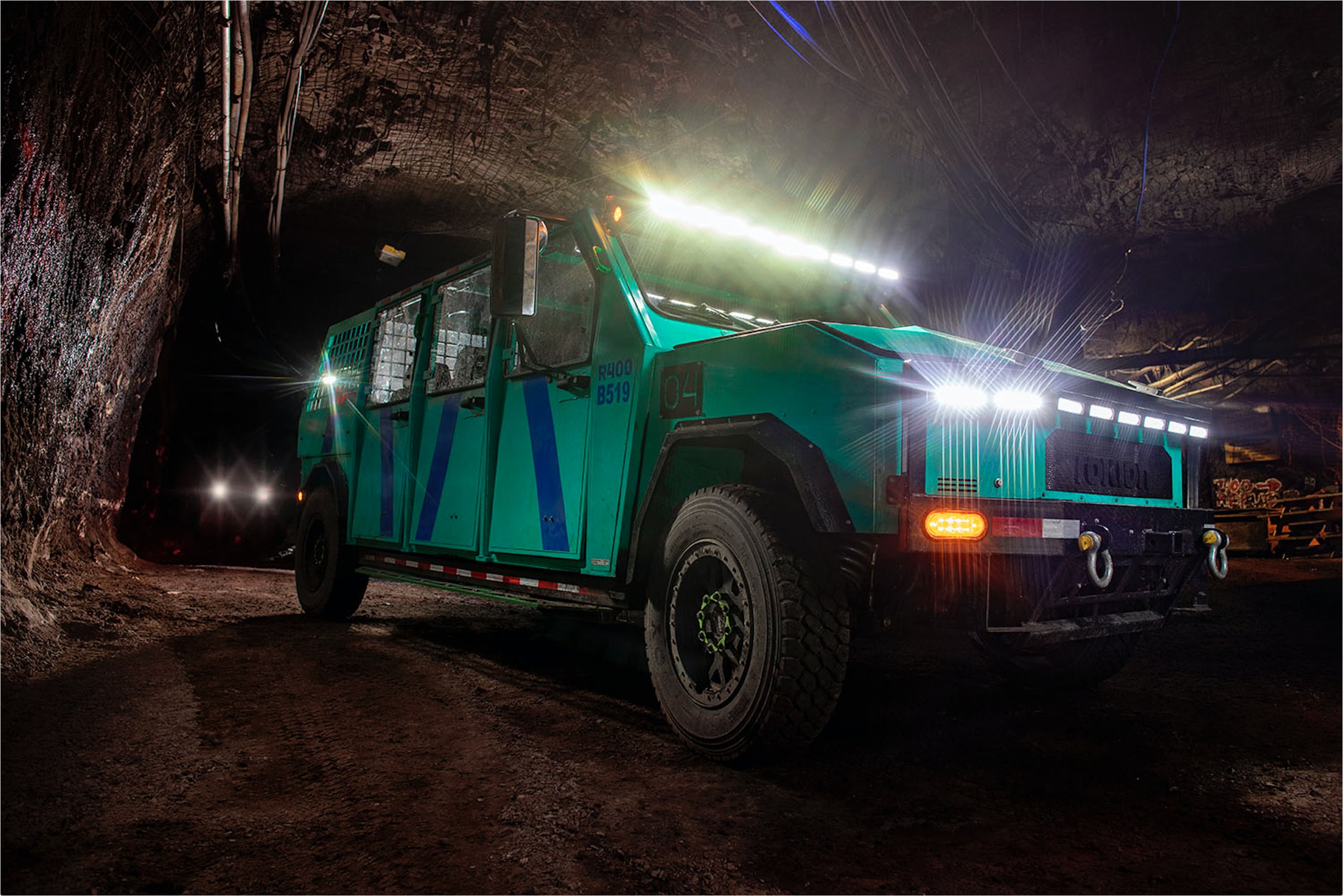 Rokion electric vehicle driving underground