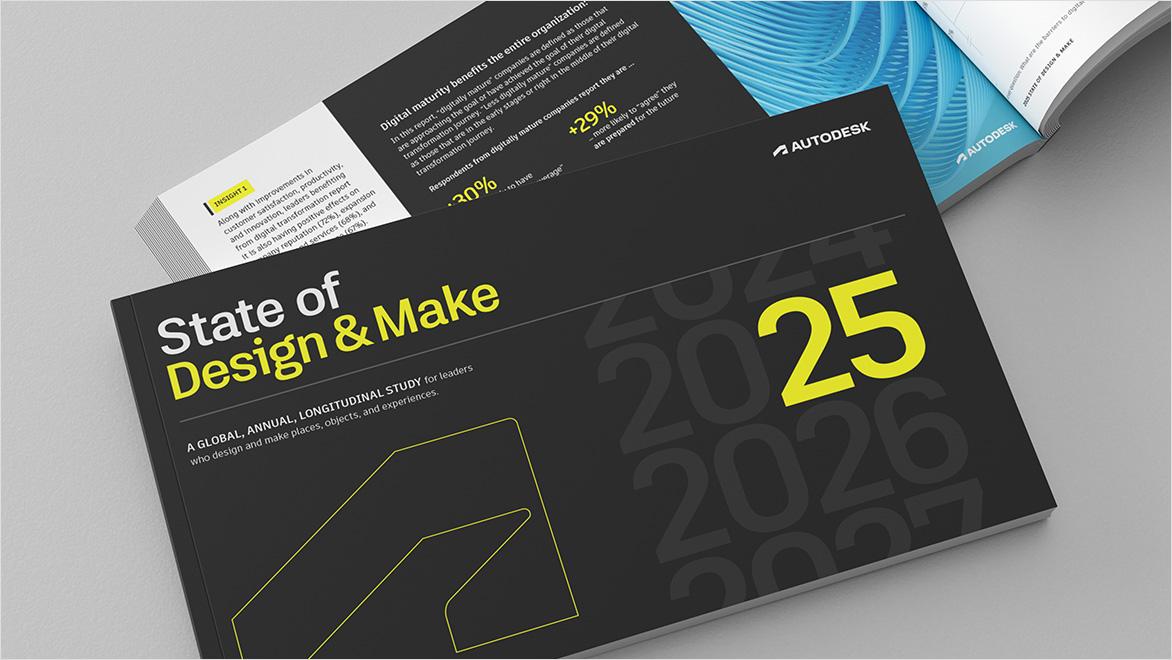 Cover and pages of the Autodesk State of Design and Make 2025 report
