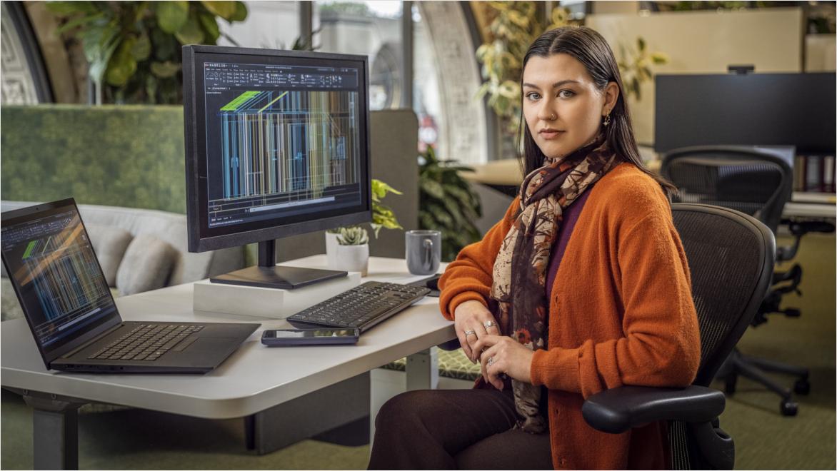 woman at desk