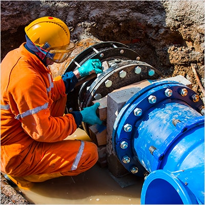 Wastewater collection underground view