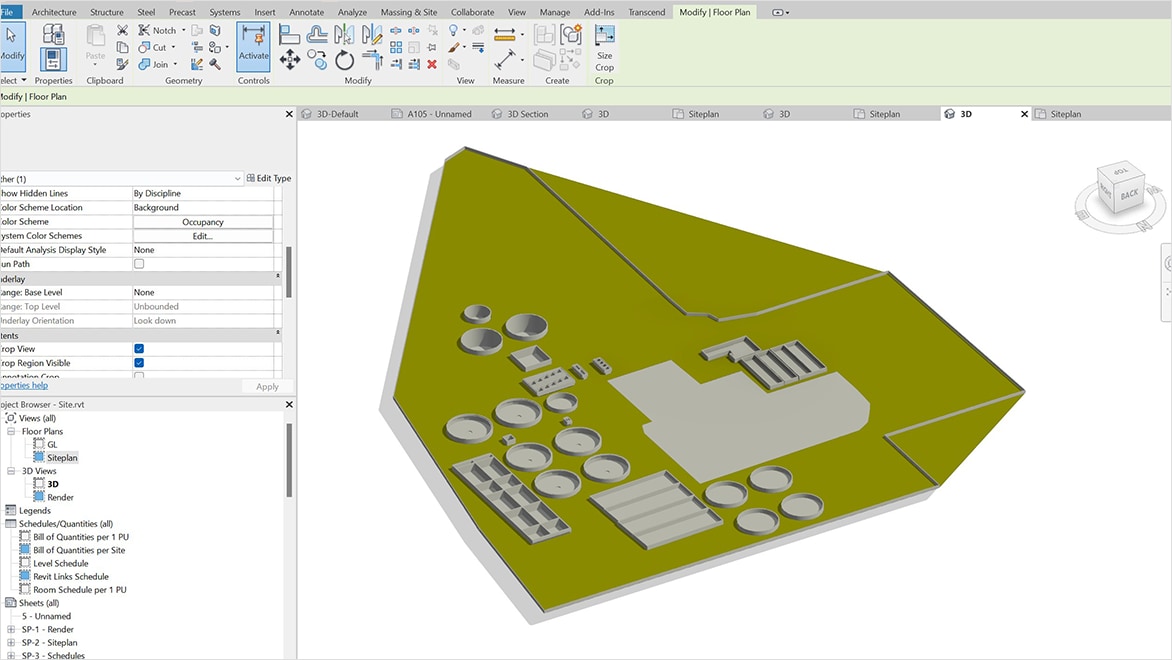 3d model of a treatment plant generated in transcend