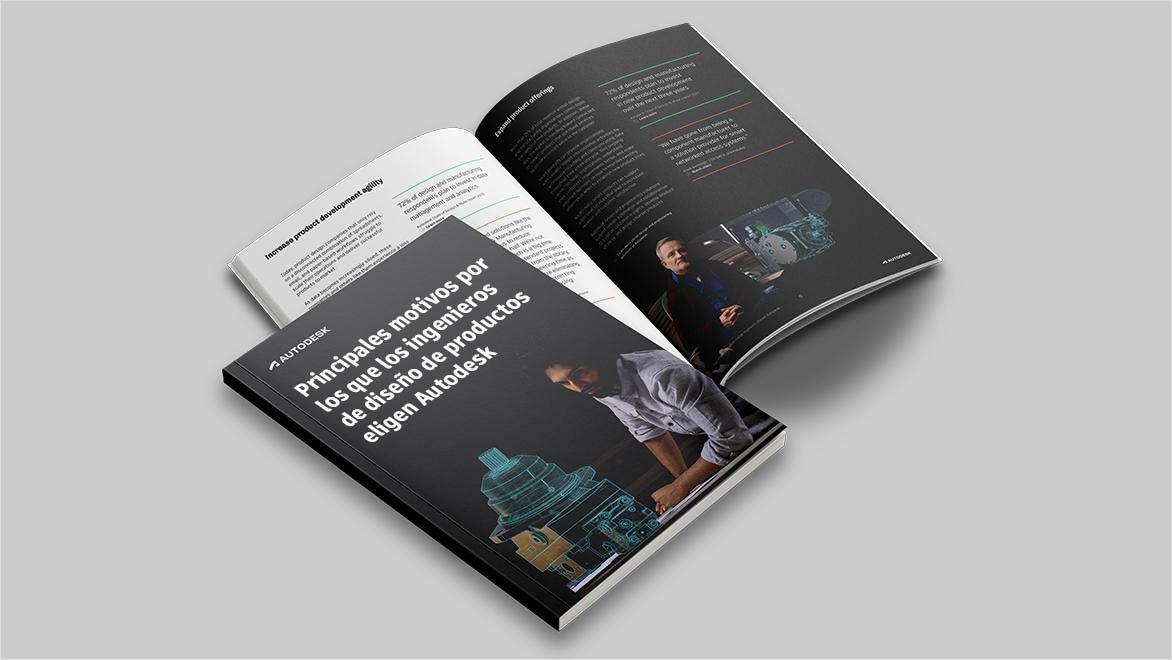 Una vista del libro electrónico abierto y la portada